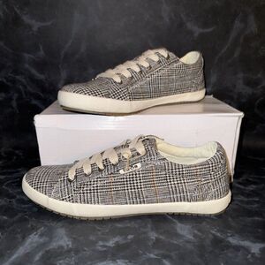 TAOS Star Low Top Canvas Colorful Plaid Sneakers Shoes Womens Size 7